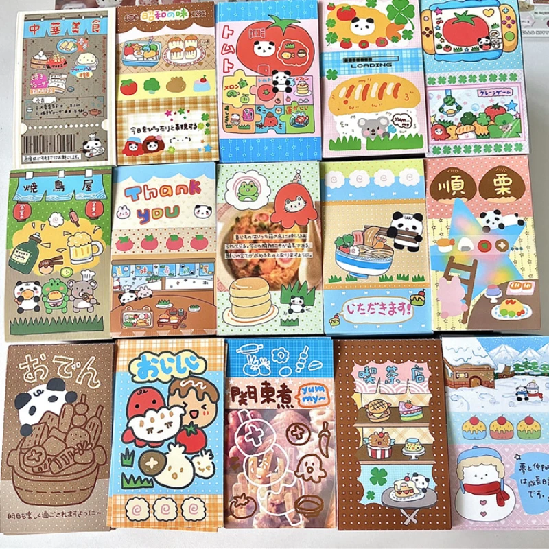 60Pcs Cute Japan Retro Early Cartoon Seal Sticker Kawaii Kpop Photo Card Packing DIY Label Express Box Bubble Mailer Deco Decals