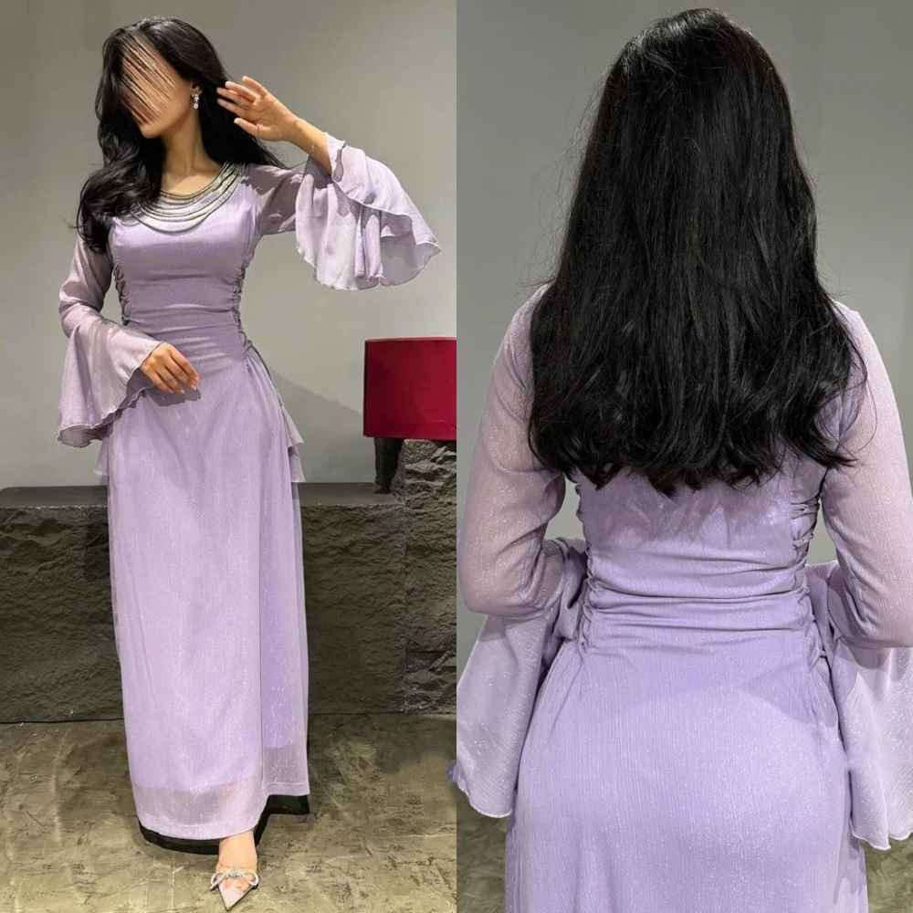 

Jiayigong High Quality Jersey Ruched Engagement Sheath O-Neck Bespoke Occasion Gown Midi Dresses