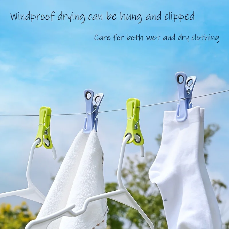 24pcs Plastic Laundry Clothes Pins Hanging Pegs Clips Household Food Clip Clothespins Socks Underwear Drying Rack Holder