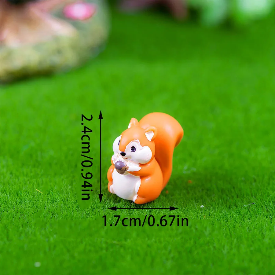 5/10 قطعة التماثيل السنجاب الصغيرة الراتنج الحيوان مصغرة التماثيل DIY بها بنفسك الجنية حديقة الزجاج الحاويات بوعاء النبات ديكور