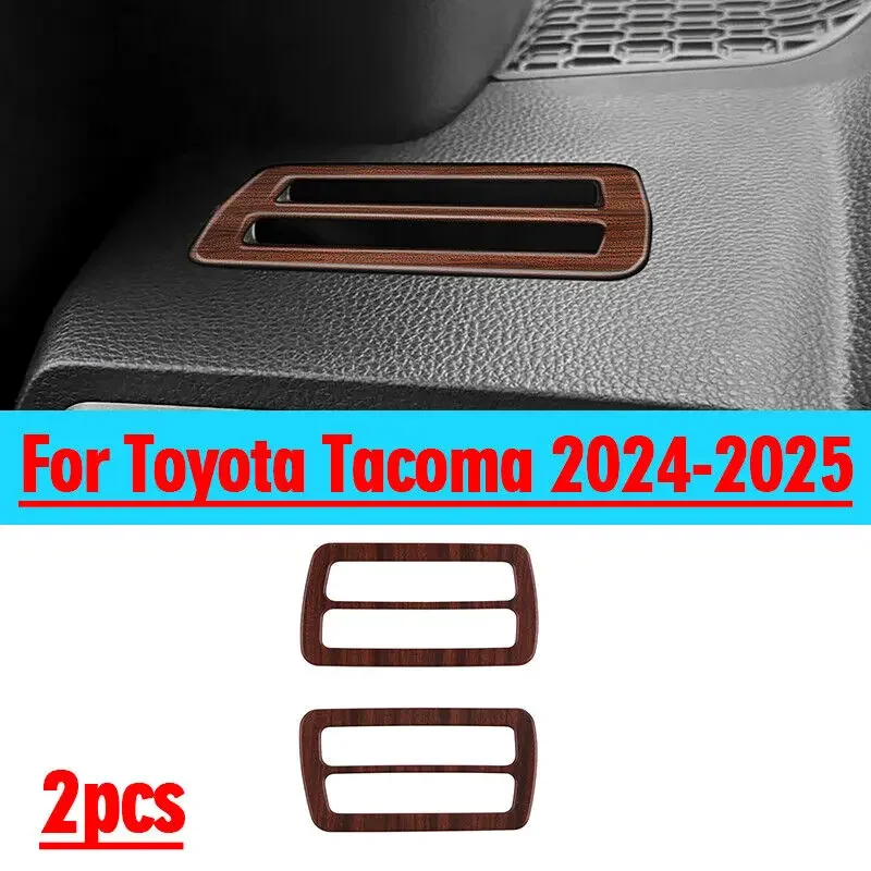 For Toyota Tacoma 2024-25 Wood Grain Dashboard Side Outlet Vent Cover Trim 2pcs