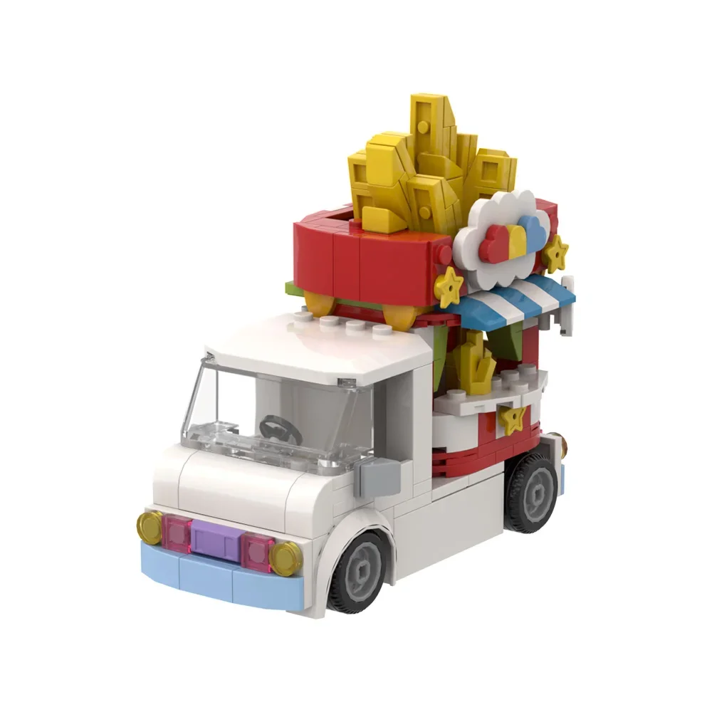 MOC Christmas Ice Cream Burger Cart stallo Model Building Blcoks Christmas Grilling Stand mattoni bevande calde Stand giocattoli regalo di natale