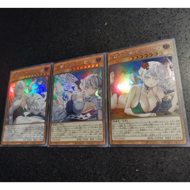 3Pcs/Set Yu Gi Oh Cards Labrynth Anime Game Characters Collection Self Made Brushed Color Flash Cards kawaii Hentai DIY Toy Gift