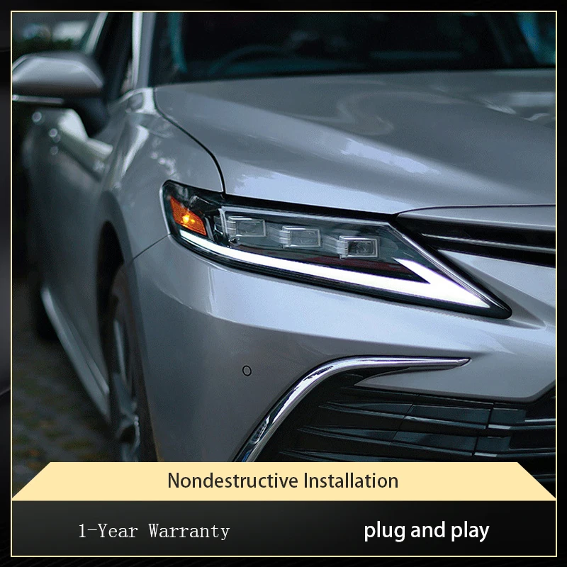 

2 шт. авто фары для Toyota Camry 2018-2023, передняя лампа, модифицированная фара DRL, полностью светодиодный объектив проектора, инструмент, автомобильные детали, аксессуары