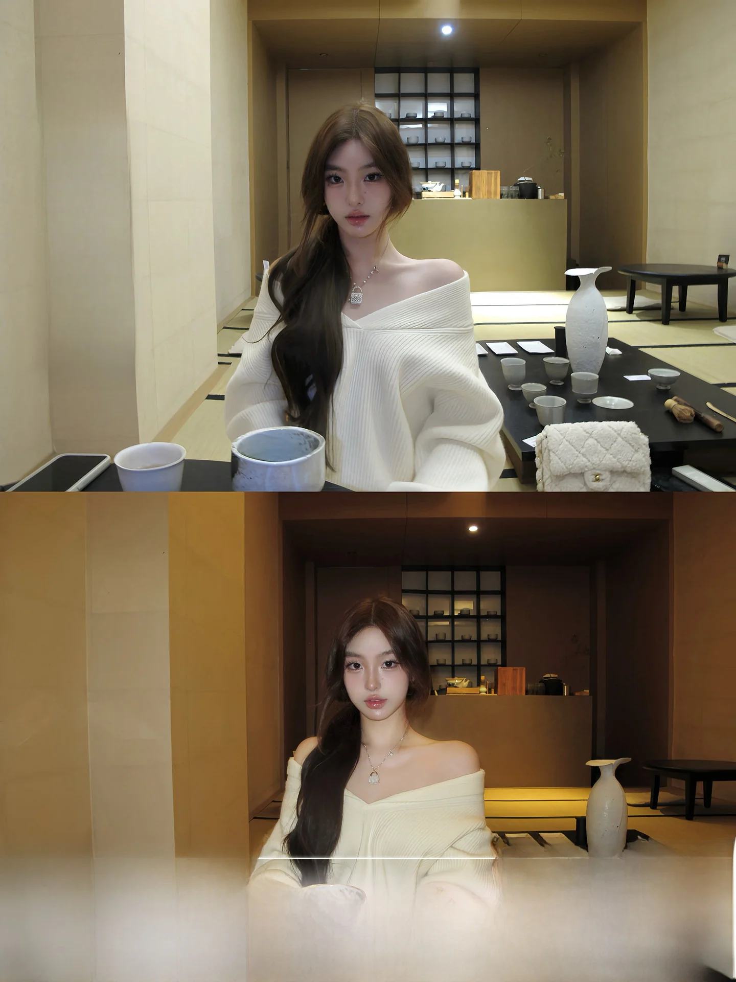 

Зимний вязаный комплект Laid-ba с V-образным вырезом, брюками с широкими штанинами на резинке, из мягкой смеси акрила, полиэстера и нейлона, с длинными рукавами, для девочек