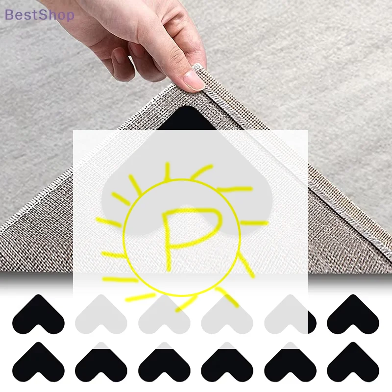 ♥ وسادات قابض غير قابلة للانزلاق على شكل قلب - ملصقات ذاتية اللصق مضادة للانزلاق للسجاد والسجاد والأثاث لمنع الانزلاق