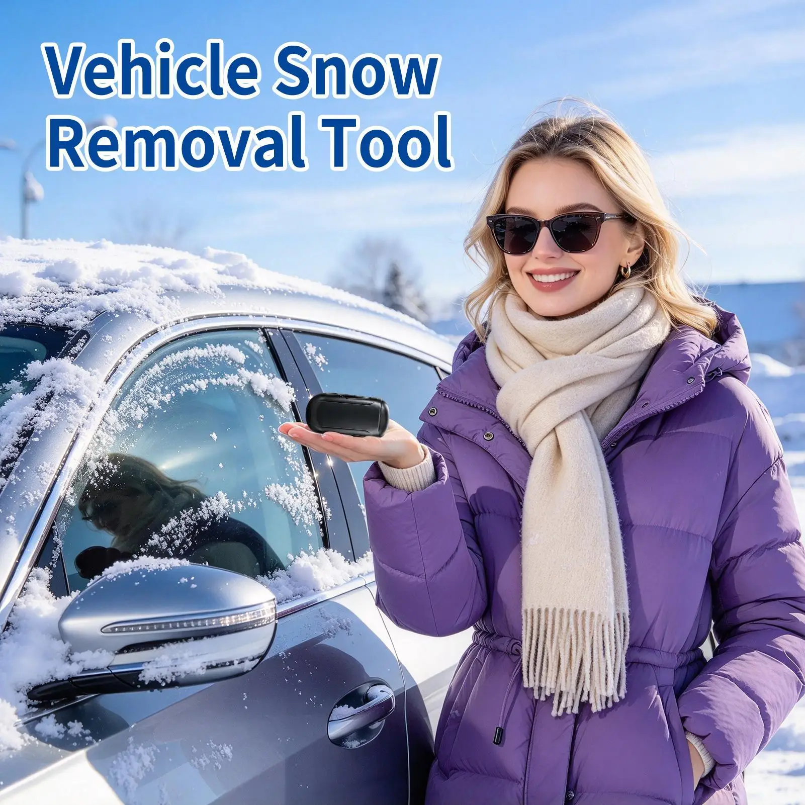Windshield Ice Scraper Portable Windshield Ice Removal Tool Car Window Defrosting Tool For Drivers Campers Travelers Tailgating