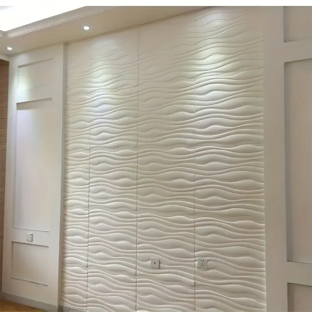 35x35 سنتيمتر مقاوم للماء مكافحة العفن والرطوبة واقية ديكور المنزل الجدار ملصق ثلاثية الأبعاد موجة الملمس ذاتية اللصق خلفية لغرفة النوم