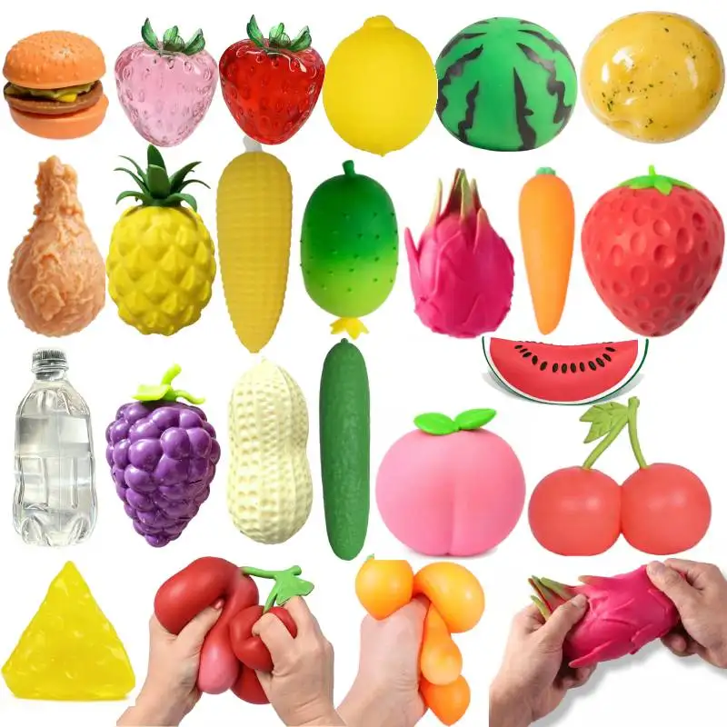 Jumbo Squishies Slow Rising Strawberry Peach Banana Watermelon Pineapple Charms Fruit Squishies Cream Scented Stress Relief Toys