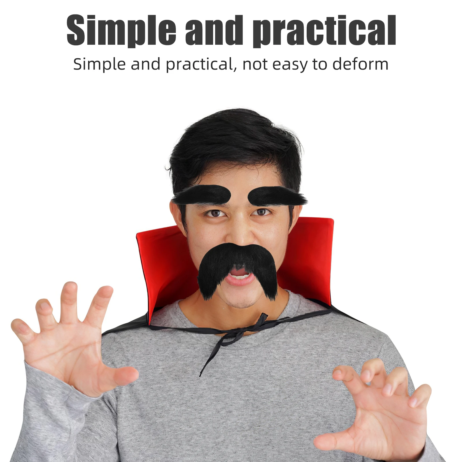 

5 Sets Halloween Fake Beard Decorations Cosplay Kit Eyebrows Beards Funny
