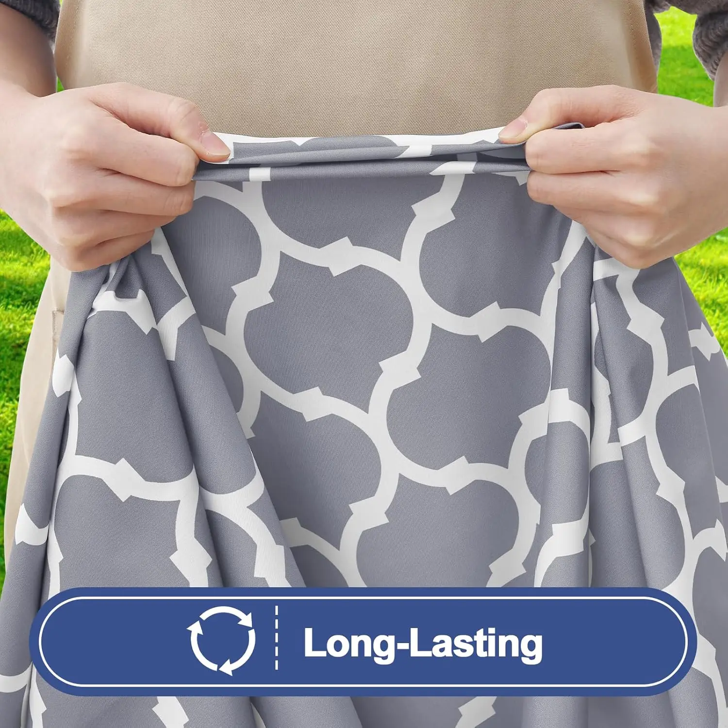 Elastic Fitted Rectangle Tablecloth, Waterproof Windproof Washable Polyester Cover Ideal for Picnic Camping & Outdoor Activities