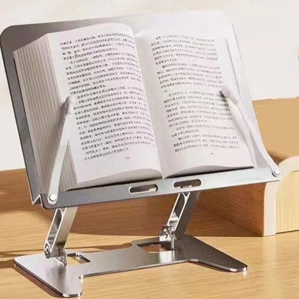 Adjustable Angle Reading Bookshelf Foldable with Clip Book Holder Tray Multi-Functional Stable Reading Bracket Office Use