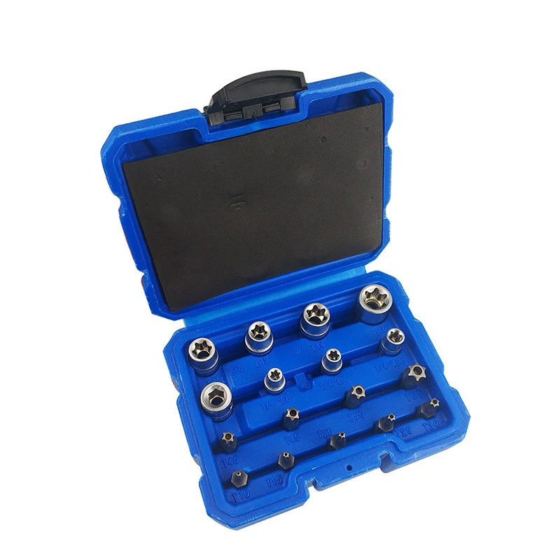 14/17-Piece E-Type Socket Set Hexagon Torx Socket Auto Repair Kit Mechanical Tools