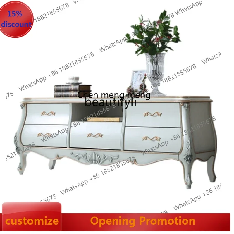 

Новый стиль, французская мебель, потертый напольный шкаф в европейском стиле, 1,6 м, резной шкаф для телевизора ss 7304