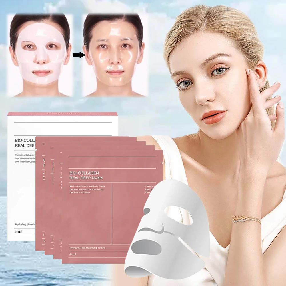 4-40Pcs Moisturizing Face Mask Reduce Wrinkles Bio Collagen Overnight Mask Collagen Deep Mask Long Lasting for Home Spa