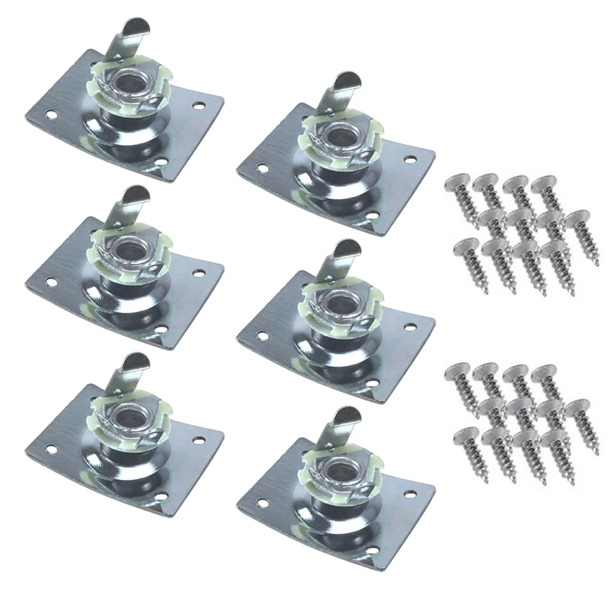 

6Pcs Square Guitar Input Jack,Guitar Output Jack Plate, Bass Guitar Jack Socket, Electric Guitar Part Accessories Silver