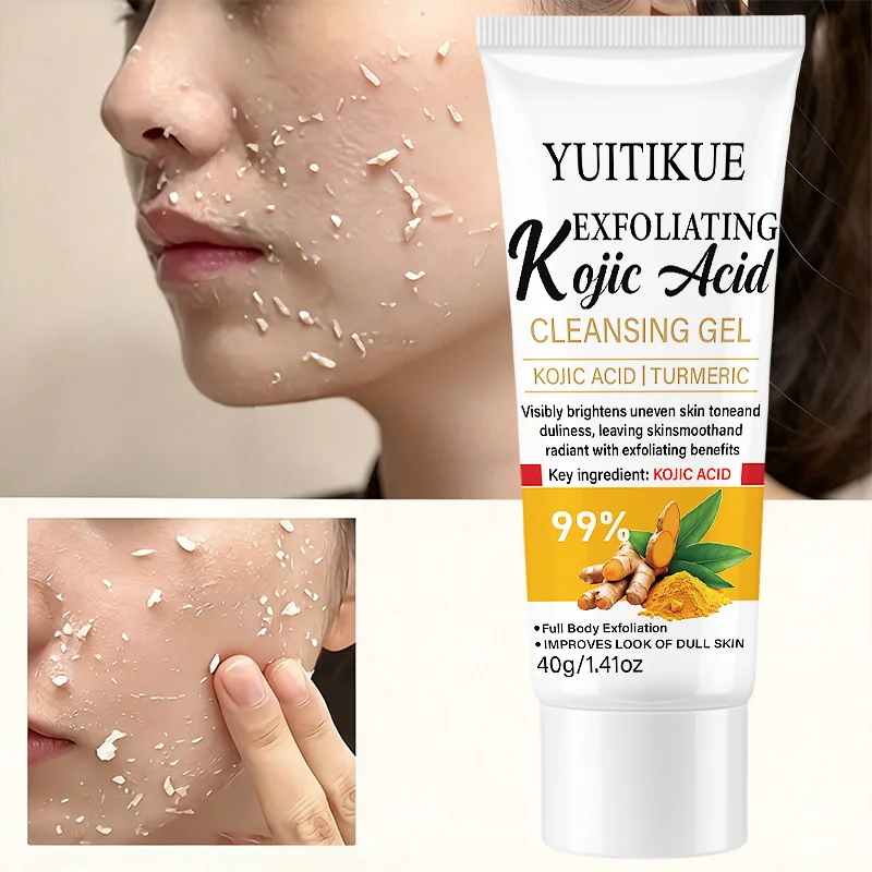 YUITIKUE Exfoliating Kojic Acid Cleansing Gel 40g - Turmeric Brightening Body Skin Care