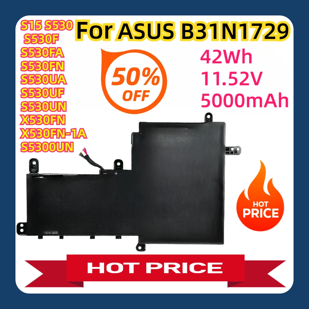 Batería para portátil ASUS VivoBook S15 S530 S530F S530FA S530FN S530UA S530UF S530UN X530FN X530FN-1A S5300UN DODOMORN B31N1729
