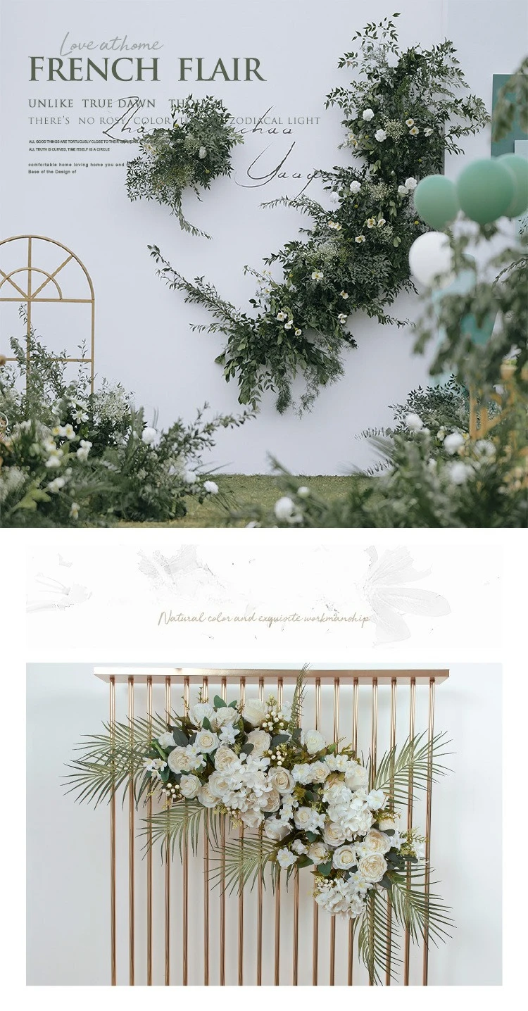 Vielseitige Weiße Künstliche Blumenreihe für Hochzeiten, Hängende Blumen für Wege, Deko-Set mit Kunstblumen für Schaufenster und Ausstellungen – Detail 1