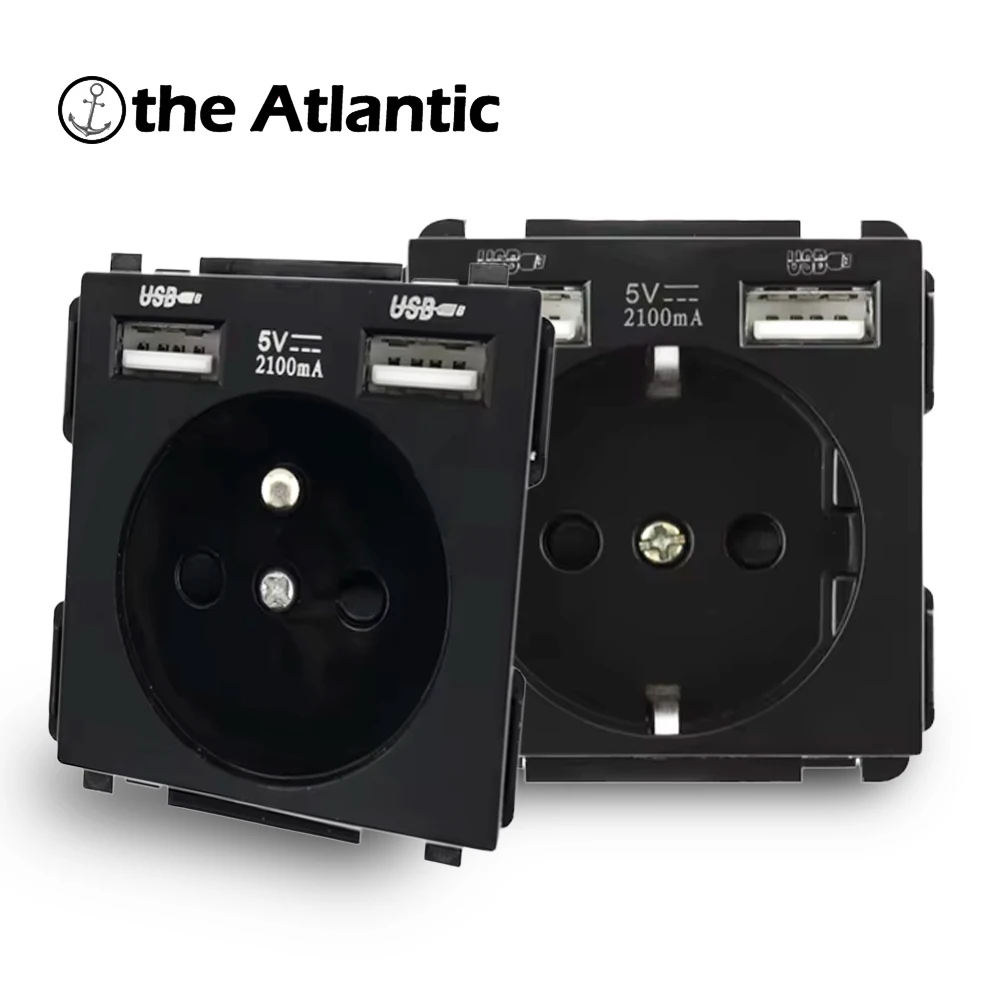 S Series - Wall Power Internet Socket USB Wall Socket Iight Switch Accessories DIY Free Combination Black Module Plastic Frame