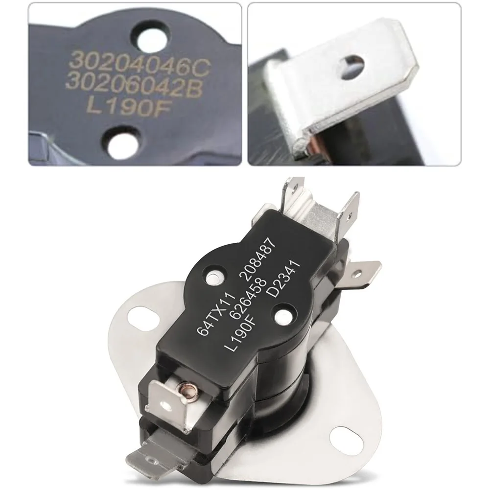 

626458R L190F Limit Control Switch Replacement For Furnace Air Handler Heater Fits B6BV-000K-B-10 E6-020 Temperature Control