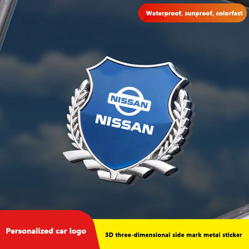 

3D Metal Car Trunk Window Side Emblem Badge Decal Sticker For Nissan X-trail Qashqai Rogue Sport Rogue Altima Versa Car