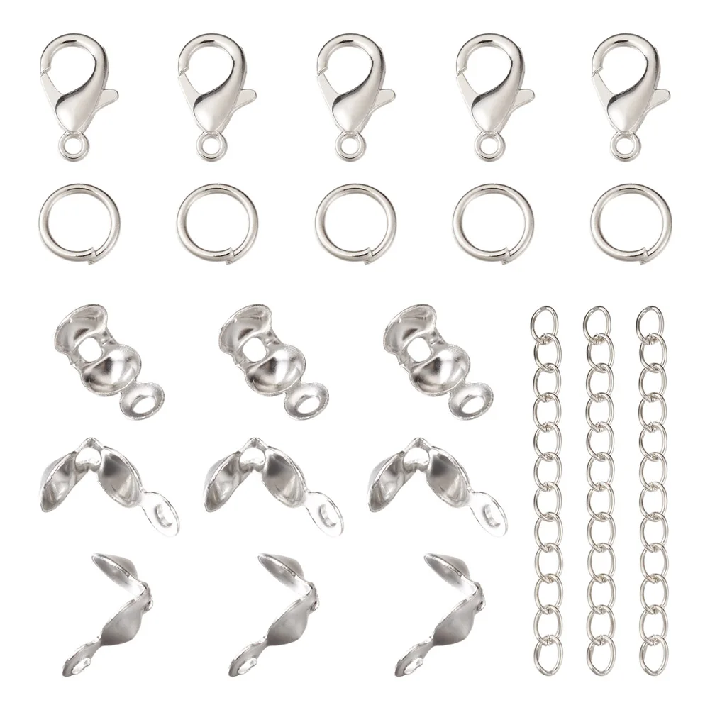 800pcs/set Zinc Alloy Lobster Clasps Iron Open Jump Rings Bead Tips Ends Twist Chain Extension For Jewelry Making Finding Kit