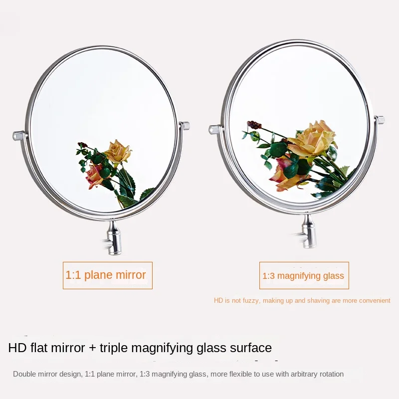 Dressing Mirror Wall Mounted 8 inch Magnifying two-sides Mirror Space aluminum Black  Makeup Mirror Cosmetic Mirror Lady Gift