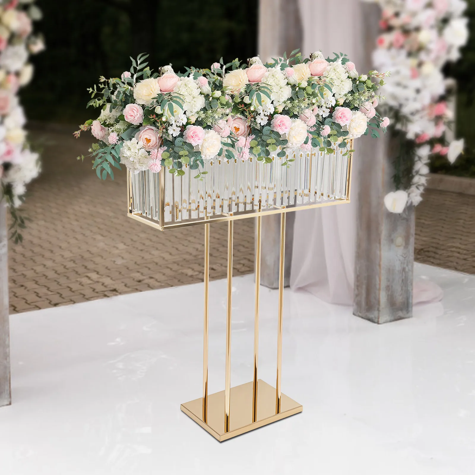 

Wedding Crystal Flower Stand, Flower Stand, Wedding Gold Centerpieces Vases, Flower Pedestal Stand Wedding Party Decor