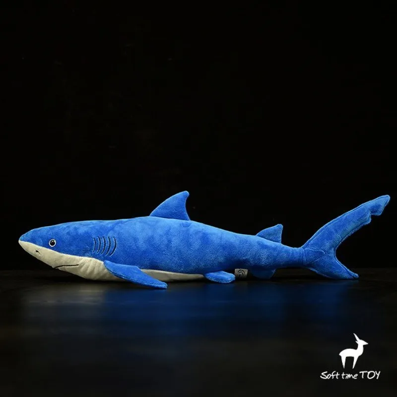 ZWY Origineel Realistisch Blauwe Haai Pluche Speelgoed Gedetailleerd Mariene Creatuur Collectible Cadeau voor Oceaanliefhebbers en Woondecoratie