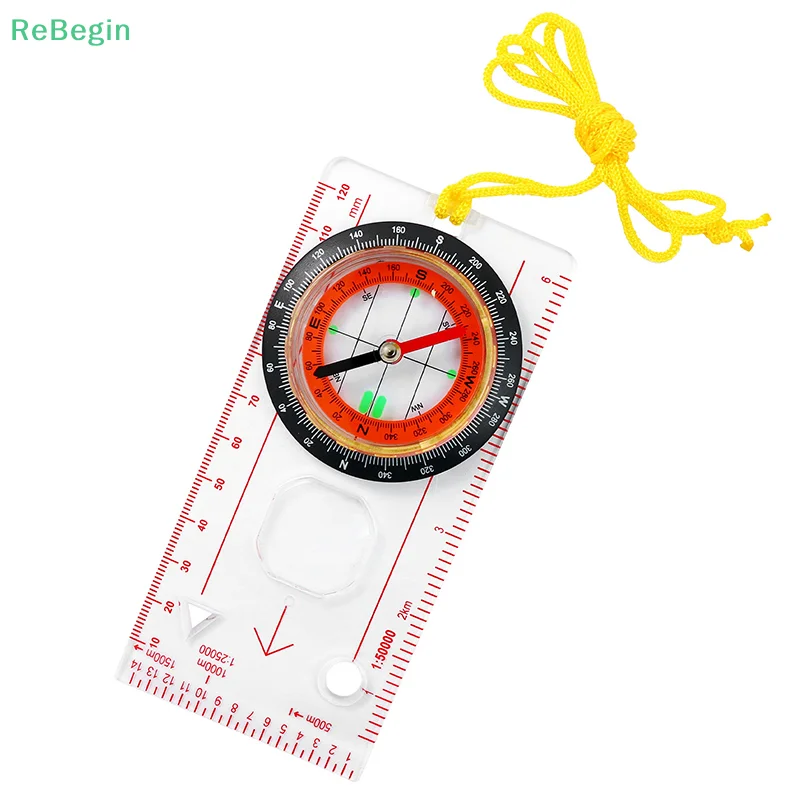 Professional Portable Magnifying Compass Ruler Scale Scout Hiking Camping Boating Orienteering Map