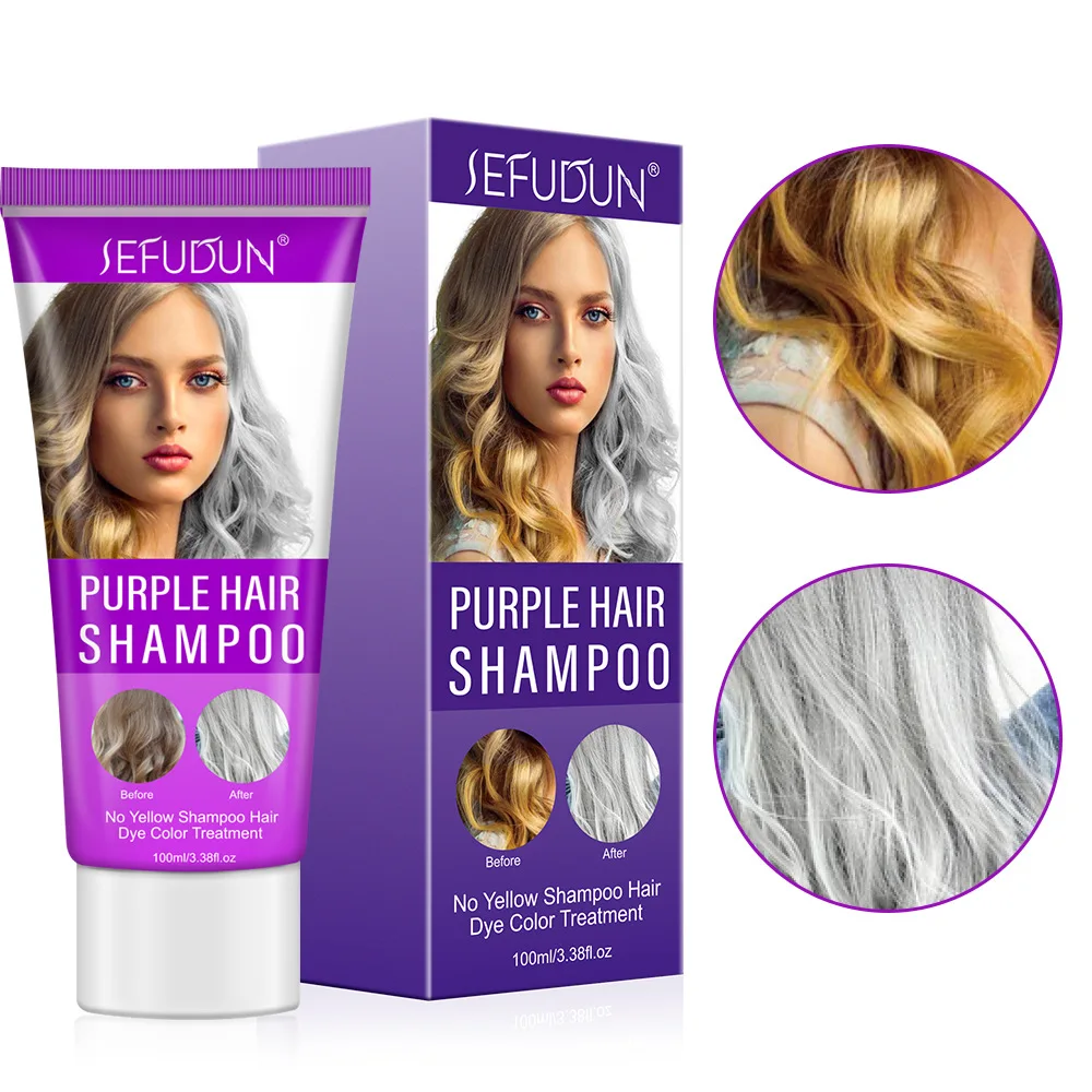 Shampoo biondo giallo Shampoo per capelli viola Ultravioleta UV Ash grey Silver Shampoo tintura per capelli a lunga durata trattamento colore 100ml