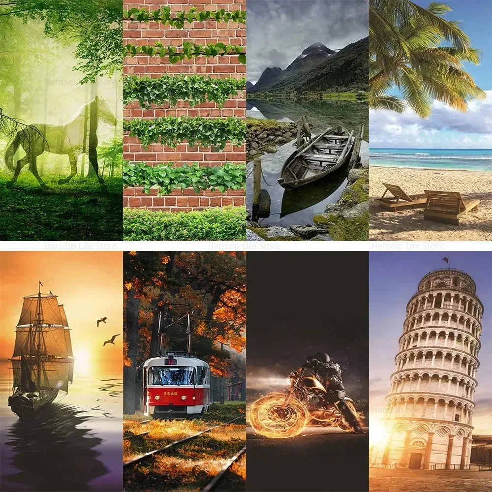 

Retro Buildings Door Stickers Innovative Wallpaper PVC Waterproof Self-adhesive for Kitchen Bedroom Door Sticker Renovation