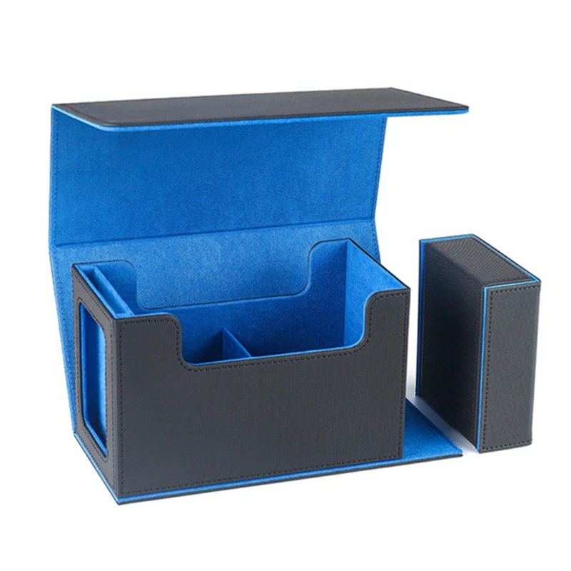 

Card Deck Box With Display Window,Card Deck Case With Dice Tray Card Storage Box 35Pt Magnetic Card Holder