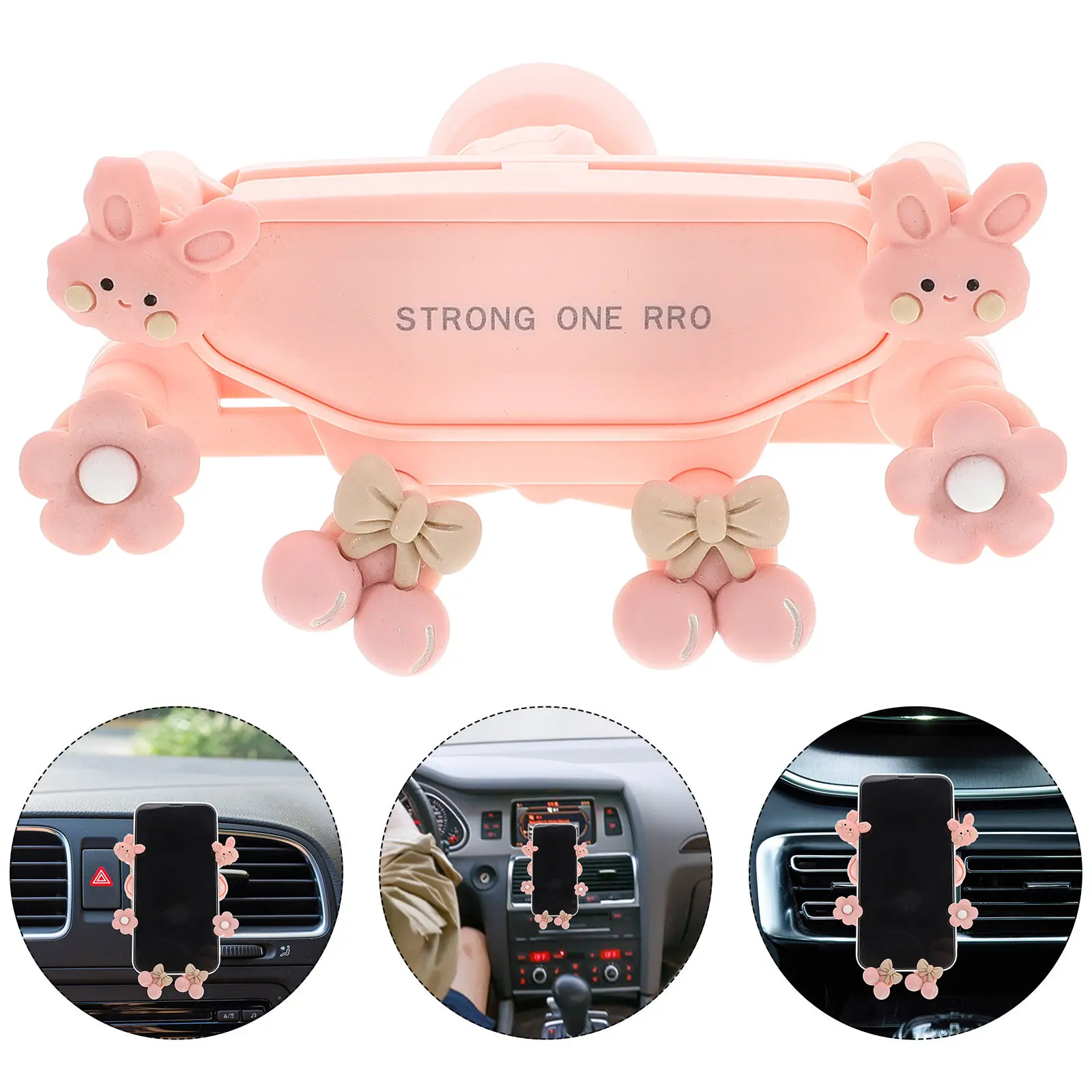 Suporte de Telefone para Carro com Design de Ventilação Compacto, Moderno e Estiloso, Ajustável e Seguro para iPhone e Celulares Universais