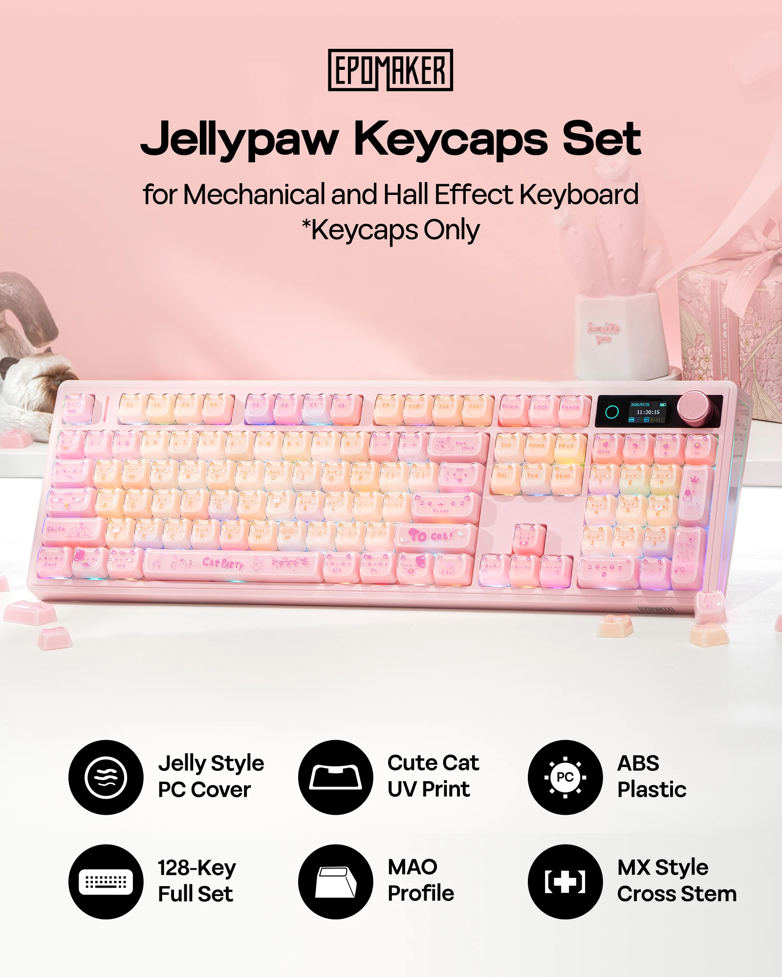 Set di Tasti EPOMAKER JellyPaw - Gaming Keyboard Mechanical Wireless recensione e prezzo