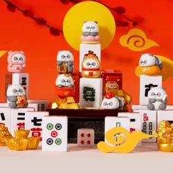 Toy City Mr.Pa Waiting For The Tile A Stroke of Luck Series Blind Box Cute Panda Mini Mahjong Toy Anime Figures Mystery Box Gift