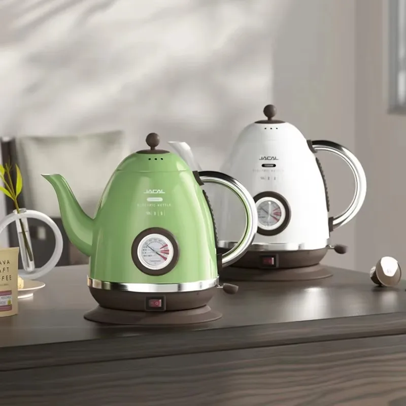 1.5L غلاية كهربائية 1500 واط تسخين سريع إبريق شاي القهوة المغلي وعاء حراري منزلي 304 بطانة من الفولاذ المقاوم للصدأ مع ميزان الحرارة