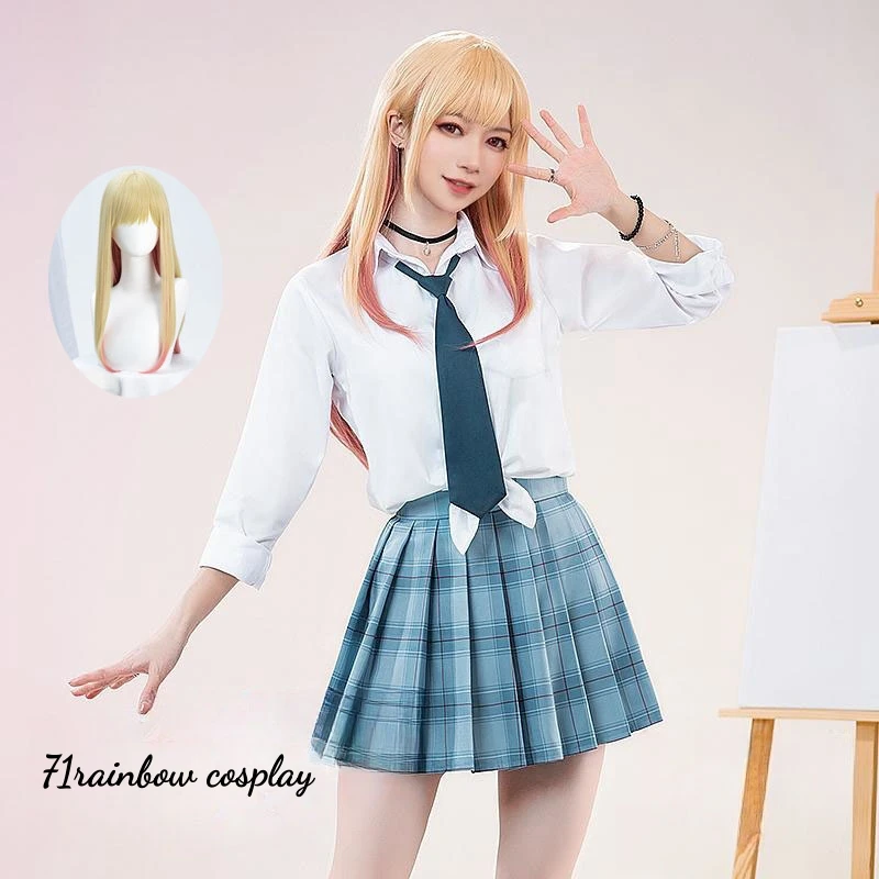 My Dress-Up Darling Kitagawa Marin JK Uniforms Cosplay Costume Kitagawa Marin Outfits Shirt+Skirt Cosplay Clothes Costumes