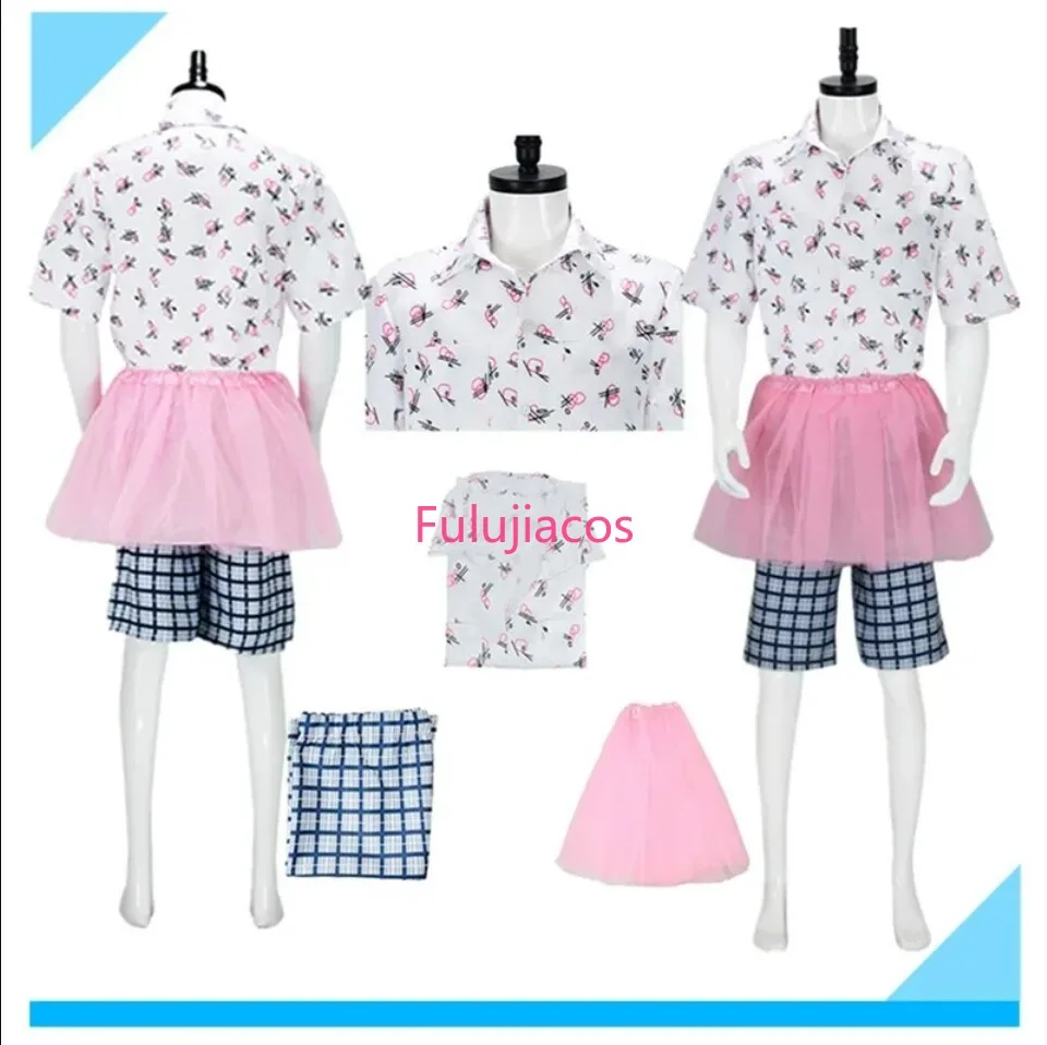 

Fulujiacos Ace Ventura Cosplay Costume Outfit Shirt Skirt