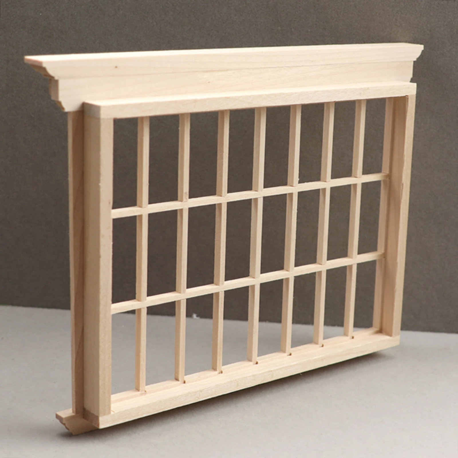 Dollhouse Window with 24 Grids Wooden Dollhouse Window Miniature Decor Diy Traditional for Hobbyists, Room Scenes