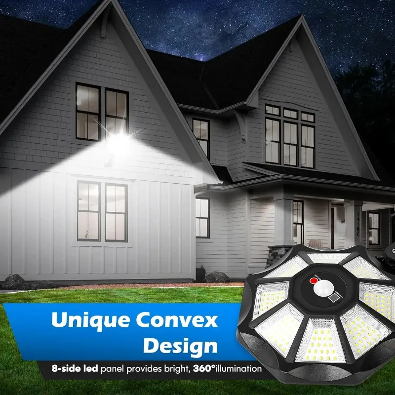 السوبر مشرق 168 LED الشمسية مصباح خارجي محس حركة 6500K ضوء النهار عن بعد إعدادات قابلة للتعديل جميع مصنع مزرعة مانعة لتسرب الماء #4