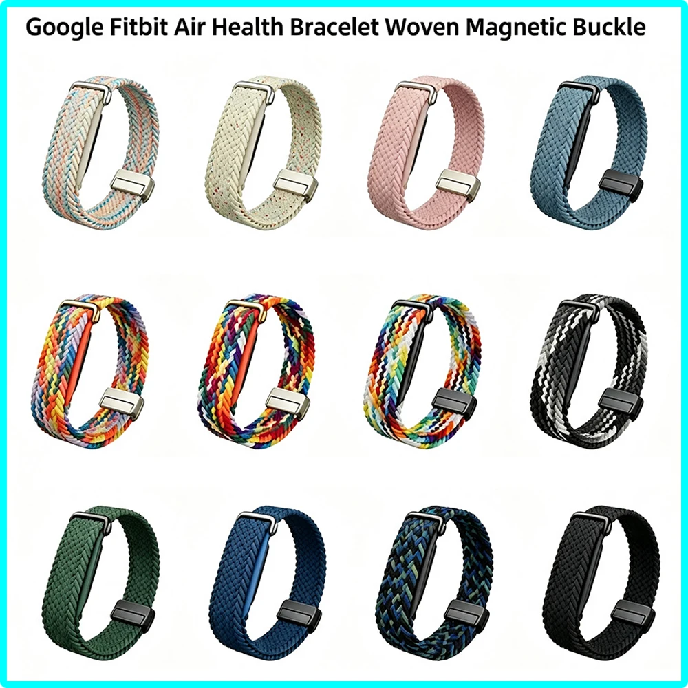 Premium Braided Nylon Strap For Google Fitbit Air Magnetic Buckle Wristband Fitness Tracker For Google Fitbit Air Bicep Strap