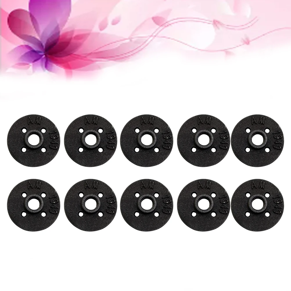 

10pcs 1/2 Inch Malleable Threaded Floor Flange Iron Fittings For Industrial Furniture Shelving Frames Hangers Wall Mounted