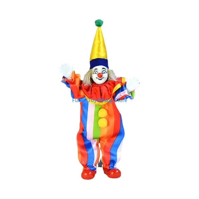 

8Inch Western Clown Figurine Doll With Colorful Outfit Handcrafts Porcelain Figure Doll For Home Decors And Collectibles C90B