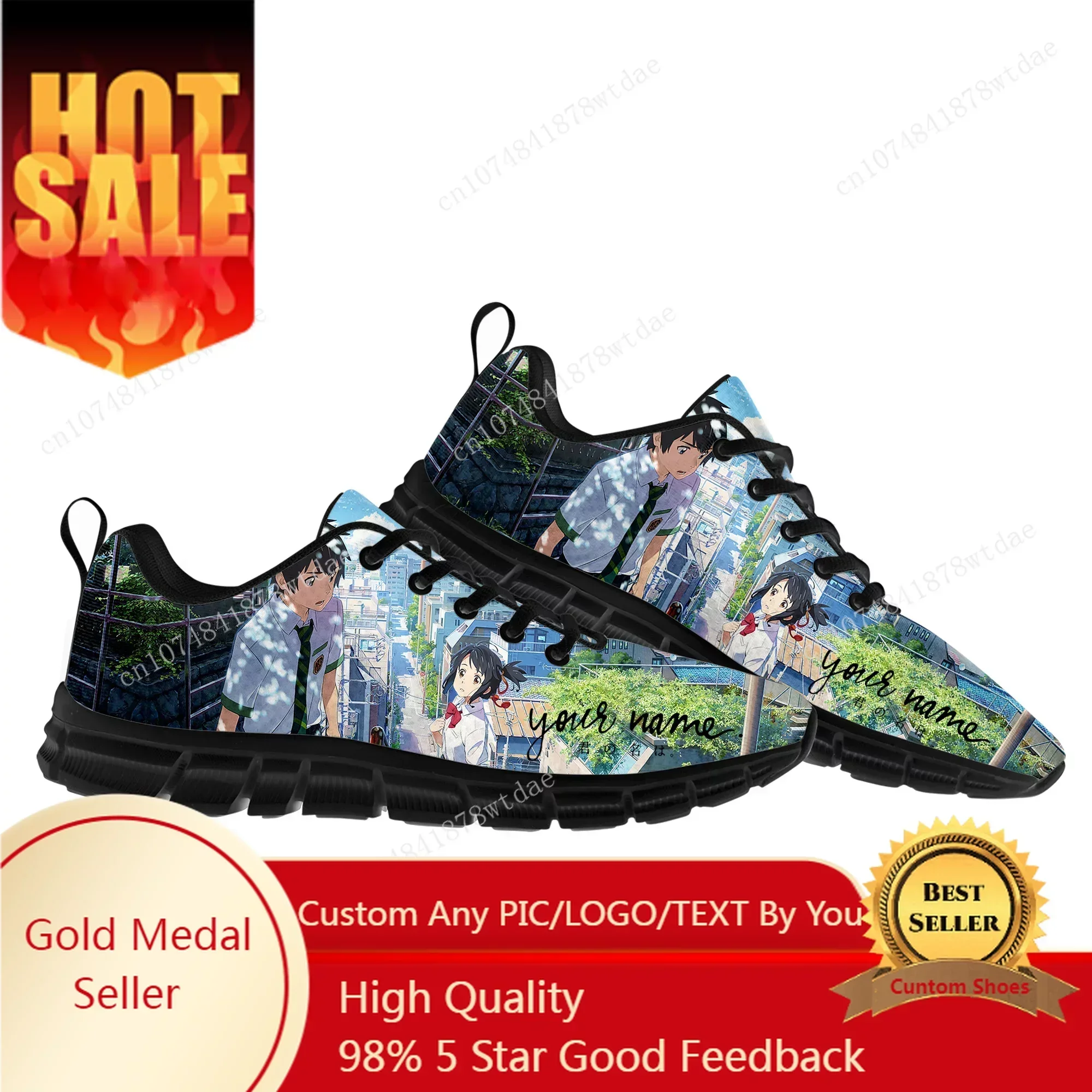 

Your Name Sports Shoes Mens Womens Comfortable Comfortable Sneakers High Quality Japanese Anime Manga Sneaker Custom Shoe