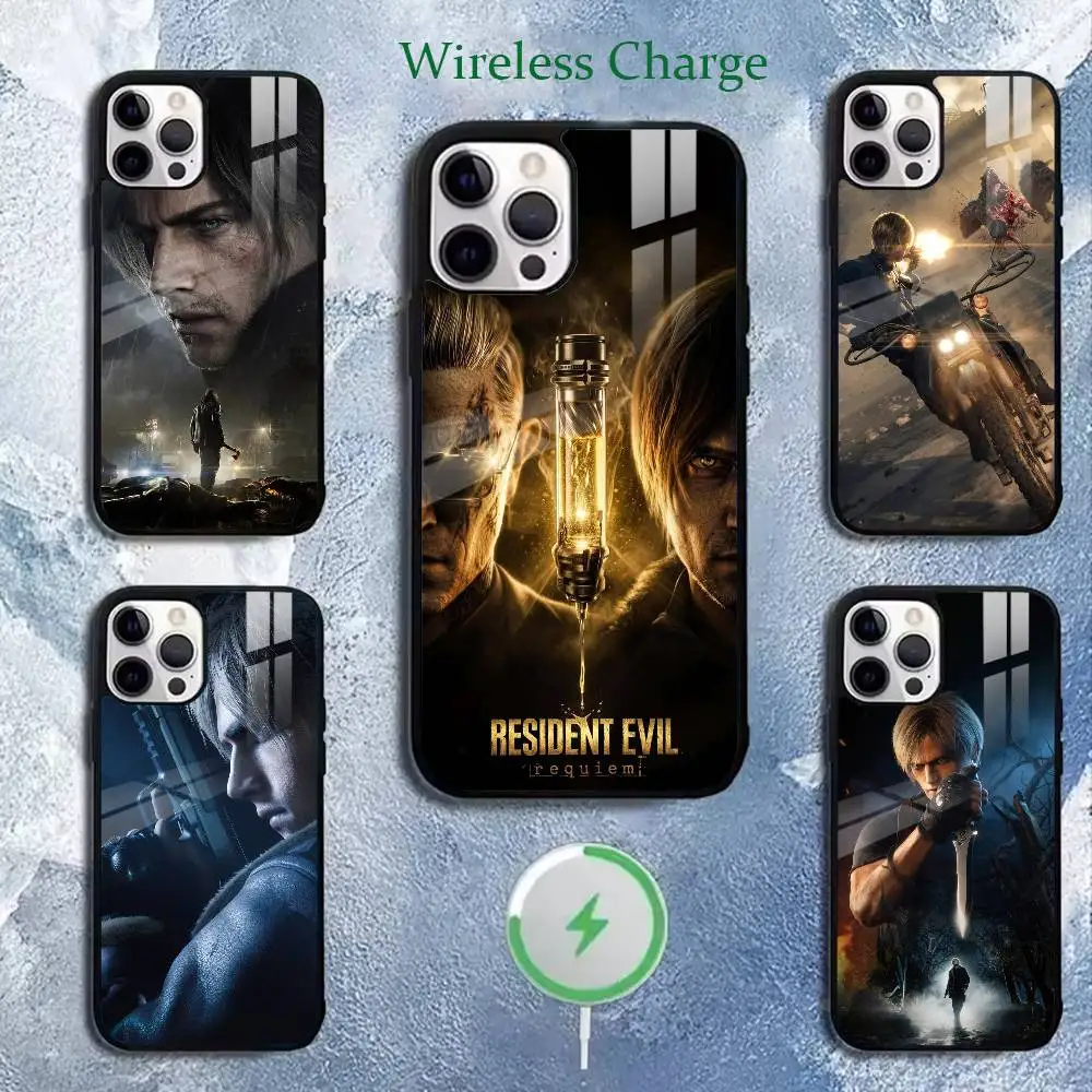 

R-Resident E-Evil 4 Remake Leon Phone Case For iPhone17,16,15,14,13,12,11 Plus,Pro,Max Magnetic with Wireless Charging