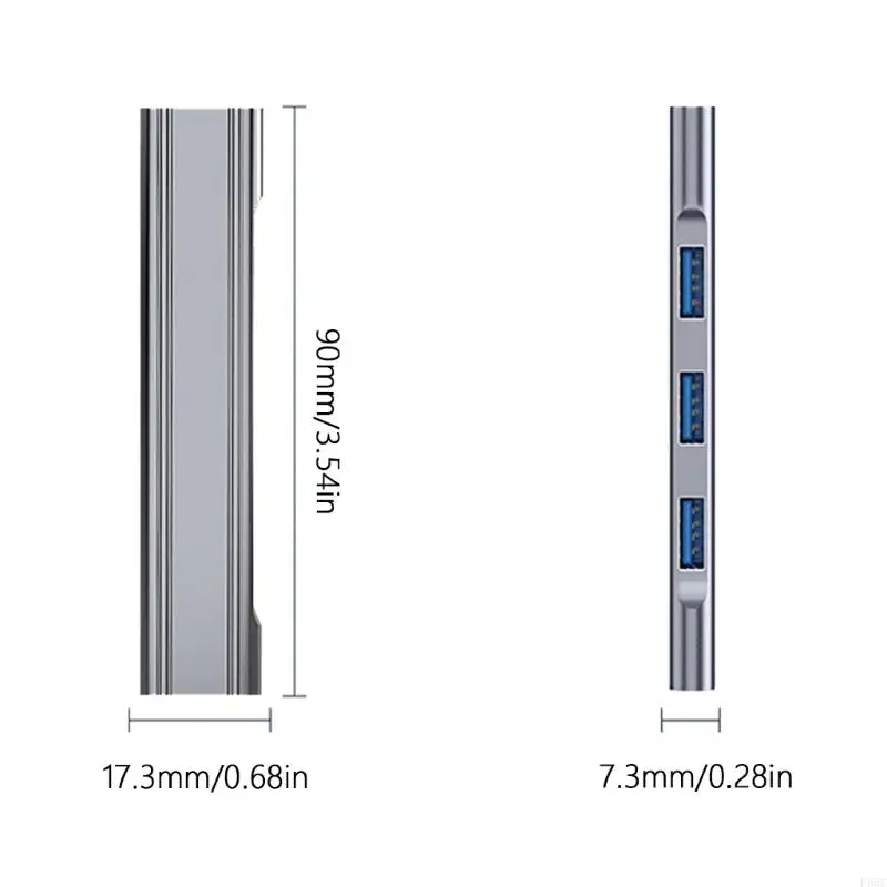 F68C 4 في 1 USB USB C Hub USB 2.0 الفاصل محول نقل البيانات الألومنيوم USB C USB 2.0 الفاصل لأجهزة الكمبيوتر المحمول