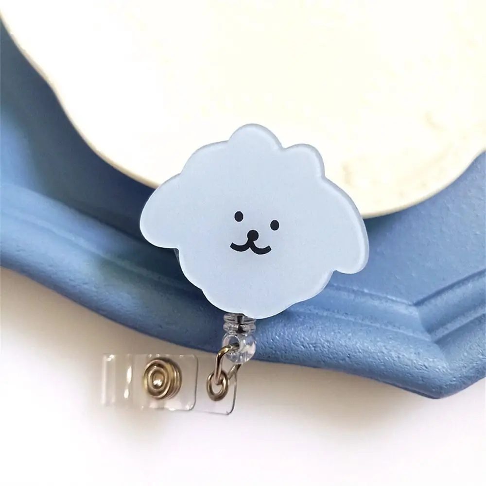 Creative Retractable Badge Holder Acrylic Cute Puppy Chest Card Office School Supplies