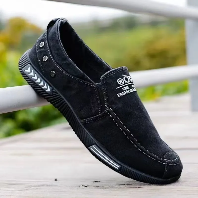 Denim Men\'s Canvas Shoes Slip on Sneakers Male for Summer  Outdoor Driving Moccasin Trendy Vintage Loafers Shoes for Men